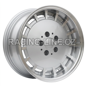 Alu kola Racing Line SW355, 16x8 5x112 ET11, stříbrná + leštěný límec