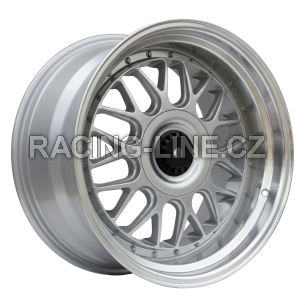Alu kola Racing Line XE244, 19x9.5 5x120 ET25, stříbrná + leštěný límec