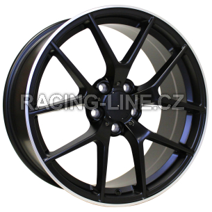 Alu kola Racing Line XE384, 18x8 5x112 ET42, Černá matná + leštěný límec