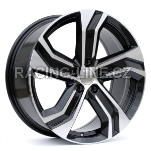 Alu kola Racing Line Y0143, 19x8 5x108 ET42.5, černá + leštění (zátěžová)