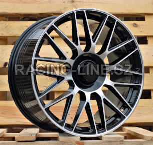 Alu kola Racing Line Y0207, 19x9.5 5x112 ET45, černá + leštění (zátěžová)
