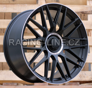 Alu kola Racing Line Y0207, 21x10 5x112 ET46, černá matná + leštěný límec (zátěžová)