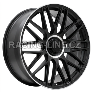 Alu kola Racing Line Y0207, 22x11.5 5x112 ET47, černá matná + leštěný límec (zátěžová)