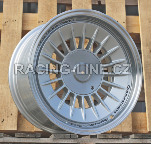 Alu kola Racing Line Y1085, 16x8 5x120 ET20, stříbrná + leštěný límec