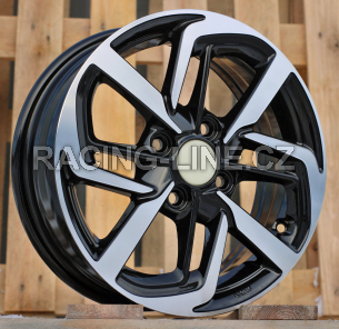 Alu kola Racing Line Y1126, 14x5 4x100 ET41, černá + leštění