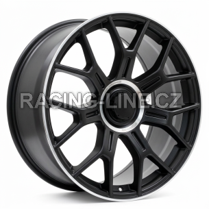 Alu kola Racing Line Y1188, 18x8 5x112 ET32.5, černá matná + leštěný límec