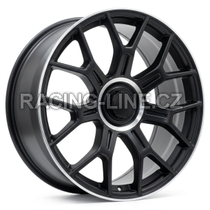 Alu kola Racing Line Y1188, 20x9.5 5x112 ET43, černá matná + leštěný límec (zátěžová)