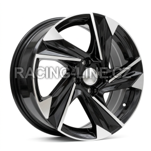 Alu kola Racing Line Y1220, 16x6.5 4x100 ET45, černá + leštění