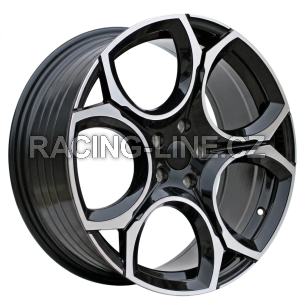 Alu kola Racing Line Y1232, 17x7.5 5x112 ET45, černá + leštění