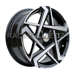 Alu kola Racing Line Y1237, 16x6.5 4x100 ET45, černá + leštění