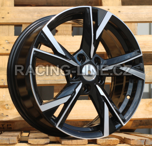 Alu kola Racing Line Y1241, 18x7.5 5x112 ET51, černá + leštění