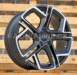 Alu kola Racing Line Y1243, 18x7.5 5x112 ET40, černá matná + leštění