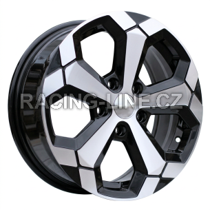 Alu kola Racing Line Y1274, 16x6.5 5x114.3 ET33, černá + leštění