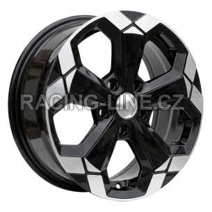 Alu kola Racing Line Y1274, 16x6.5 5x114.3 ET45, černá + leštění