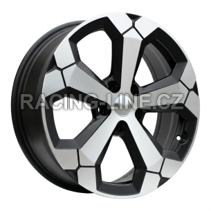 Alu kola Racing Line Y1274, 17x6.5 5x114.3 ET32, černá matná + leštění
