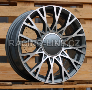Alu kola Racing Line Y1283, 16x6.5 4x98 ET35, šedivá + leštění