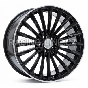 Alu kola Racing Line Y5909B, 20x9.5 5x112 ET35.5, černá + leštěný límec (zátěžová)