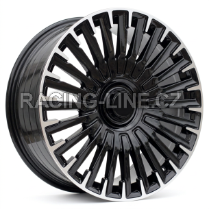 Alu kola Racing Line YF0425, 20x8.5 5x112 ET33, černá + leštění (zátěžová)
