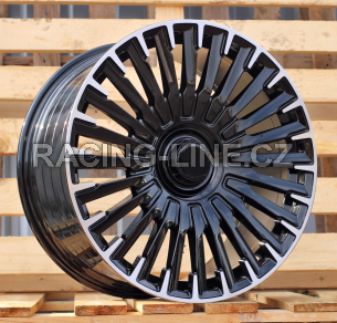 Alu kola Racing Line YF0425, 20x8.5 5x112 ET42, černá + leštění (zátěžová)