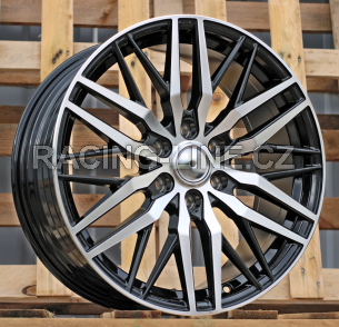 Alu kola Racing Line YF0453, 19x8 6x120 ET48, černá + leštění (zátěžová)