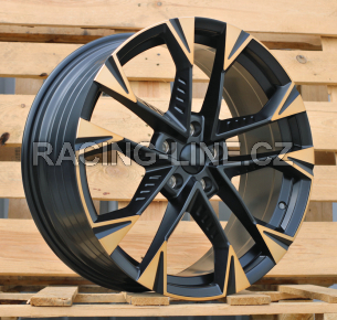 Alu kola Racing Line YF1150, 19x8 5x112 ET40, černá matná + měděná barva leštění