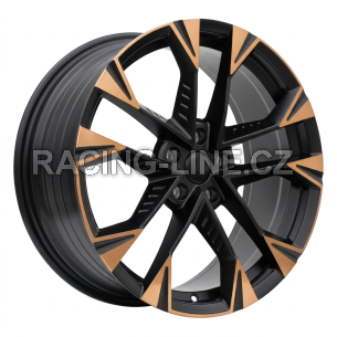 Alu kola Racing Line YF1150, 19x8 5x112 ET40, černá matná + měděná barva leštění