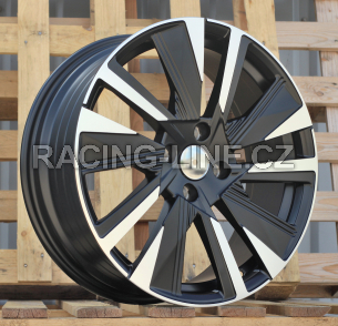 Alu kola Racing Line YF1152, 18x7 4x108 ET35, černá matná + leštění
