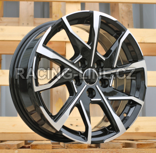 Alu kola Racing Line YF1159, 17x7 5x114.3 ET38, černá + leštění