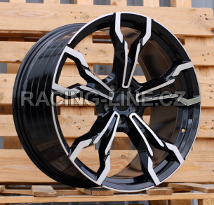 Alu kola Racing Line YF5596, 20x9.5 5x112 ET43, černá + leštění (zátěžová)