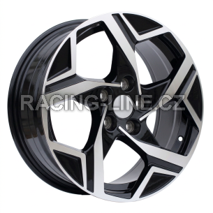 Alu kola Racing Line YF5700, 17x7 5x114.3 ET43.5, černá + leštění