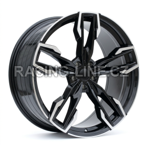 Alu kola Racing Line YF5718, 19x7.5 5x112 ET32, černá + leštění