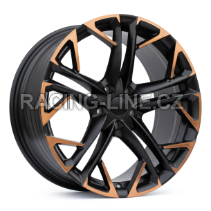Alu kola Racing Line YF5719, 18x8 5x112 ET38, černá matná + měděná barva leštění