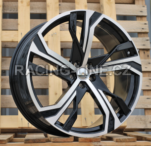 Alu kola Racing Line YF5753, 22x9 5x108 ET38.5, černá + leštění (zátěžová)