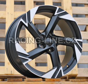 Alu kola Racing Line YF5754, 18x7.5 5x112 ET45, černá matná + leštění