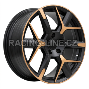 Alu kola Racing Line YF6147, 19x8 5x112 ET40, černá matná + měděná barva leštění