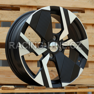 Alu kola Racing Line YF6148, 17x6.5 4x108 ET32, černá matná + leštění