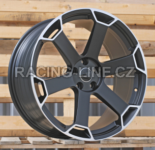 Alu kola Racing Line YF6149, 20x9 5x112 ET30, černá matná + leštěný límec (zátěžová)