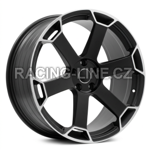 Alu kola Racing Line YF6149, 20x9 5x112 ET30, černá matná + leštěný límec (zátěžová)