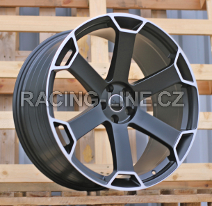 Alu kola Racing Line YF6149, 22x10 5x112 ET20, saténová černá (zátěžová)