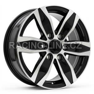 Alu kola Racing Line YF6153, 16x7 6x130 ET50, černá + leštění (zátěžová)