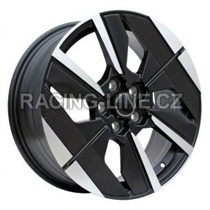 Alu kola Racing Line YF6158, 17x7 4x108 ET32, černá matná + leštění