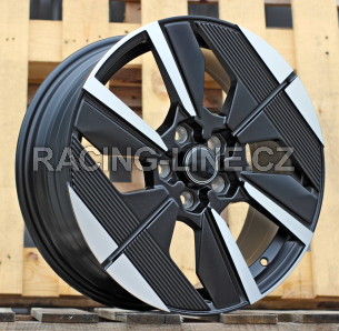 Alu kola Racing Line YF6158, 17x7 5x108 ET44, černá matná + leštění