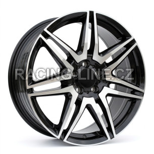 Alu kola Racing Line YF7075, 19x8 5x112 ET52, černá + leštění (zátěžová)