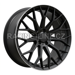 Alu kola Racing Line YS1180, 19x8 5x112 ET40, černá matná + leštěný límec (zátěžová)