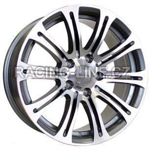 Alu kola Racing Line E568, 17x7.5 5x120 ET34, šedivá + leštění