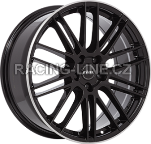 Alu kola RIAL KIBO, 19x8 5x114.3 ET45, černá lesklá + leštěný límec