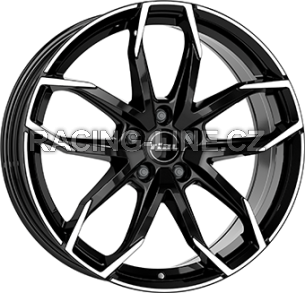 Alu kola RIAL LUCCA, 17x6.5 4x108 ET20, černá lesklá + leštění