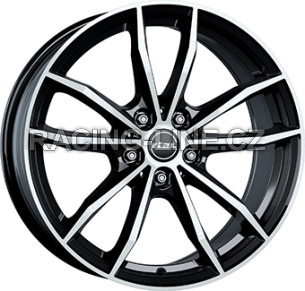 Alu kola RIAL X12X, 20x9 5x112 ET38, černá lesklá + leštění (zátěžová)