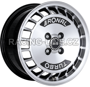 Alu kola RONAL R10 TURBO, 15x7 4x108 ET28, černá lesklá + leštění